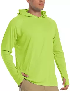 TACVASEN-Homens à Prova de UV Hoodie Manga Longa, Proteção Solar Camisetas, Respirável, Leve, Secagem Rápida, Casual Camisetas Masculinas