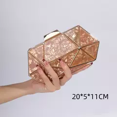 Bolsa de ombro acrílica com corrente transversal para mulheres, embreagem noturna, carteira de casamento alta qualidade, design de luxo, moda na internet
