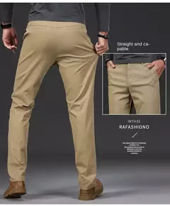 KUBRO-Calças de tecido fosco elástico para homens, calças formais, terno social, traje casual, primavera, outono, 2023 - comprar online