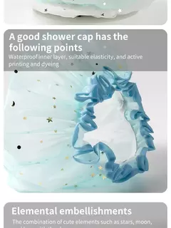 Double-Layer Shower Cap para senhoras, PVC, impermeável, à prova de óleo, banheiro, cozinha, agregado familiar, banhando-se na internet