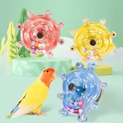 Imagem do Brinquedo interativo da gaiola do pássaro do brinquedo do papagaio para o distribuidor giratório do deleite dos papagaios, para a estimulação mental e o entretenimento