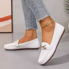 Mocassins casuais e confortáveis para mulheres, deslizamento em apartamentos, dedo do pé redondo, sola sólida, sapatos femininos, novo, outono, 2022, 2024 na internet