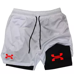 Calções Esportivos Quick Dry Masculinos, Corrida, Ginásio, Treino, Ginásio, Fitness, Corrida, Calças Curtas, 2 em 1, Verão - comprar online