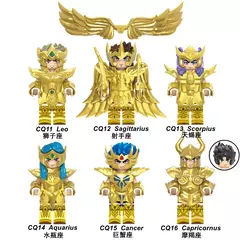6/12 pçs/set anime saint seiya blocos de construção athena shiryu ikki guerreiro dourado figuras tijolos brinquedos dos desenhos animados para crianças presentes - Wolf Magazine