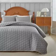 Conjunto de colcha, capa de cama de poliéster + fronha, colcha de verão acolchoada bege, verde liso queen king 176*230cm 3 peças personalizadas na internet