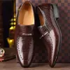 Mens PU Sapatos De Couro De Luxo Crocodilo Padrão Homens Vestido De Negócios Sapatos Casual Sapato Social Masculino Calçado De Casamento Zapatos Hombre