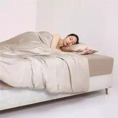 Lanlika luxo puro 100% conjunto de cama seda verão verde folha plana fronha dupla rainha rei colcha conjunto cama lençol - loja online
