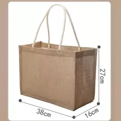 Imagem do Saco De Mercearia De Serapilheira Portátil, Tote Da Lona, Sacola De Compras, Bolsas Ecológicas De Ombro, Saco De Armazenamento De Algodão
