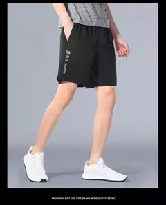 SONECHOKI-Shorts De Corrida Respiráveis Para Homens, Impressão Listrada, Shorts De Ginástica Soltos De Basquete Esportivo, Treinamento Fitness, Fundo De Treino