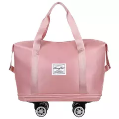 Saco de bagagem expansível com roda universal, grande capacidade, separação seca e úmida, armazenamento, viagens de negócios, mochila - comprar online