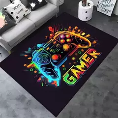 Tapete de jogos antiderrapante gamer com controlador, máquina de lavar roupa, decoração do quarto, tapete para quarto dos meninos, Design
