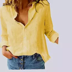 Blusas vintage grandes para mulheres, camisas soltas casuais para jovens, tops femininos monocromáticos, moda elegante, outono, 2024
