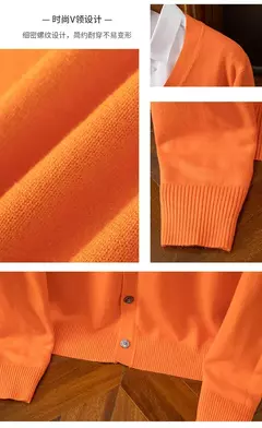 Imagem do Casaco de caxemira merino masculino, cardigã com decote em v, cor sólida, casaco de malha acolchoado, quente, casual, outono, inverno, 100%, 2024