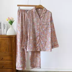 Pijama de manga comprida para senhoras, pijamas, pijamas femininos, 100% viscose, plus size, 3XL, novo para primavera e verão na internet