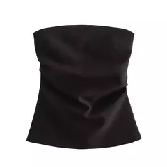 TRAF-Blusa sem mangas sem alças para mulheres, tops femininos, zíper traseiro, roupas de rua, tanque chique, moda verão, nova - loja online