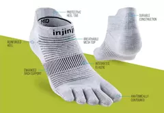 Injinji-meias de cinco dedos de tubo curto, fino, Coolmax, absorvente de suor, dedo do pé, fitness, corrida, primavera e verão - comprar online