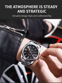 CHRONOS-Relógio de pulso masculino quartzo em aço inoxidável, impermeável, data luminosa, luxo, relógio masculino, Top Brand na internet