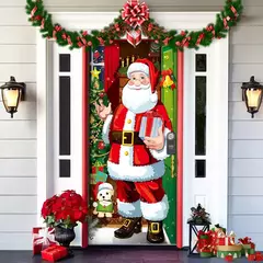 Pesadelo Antes Do Natal Decorações Ao Ar Livre Adereços, Tampa Da Porta, Santa, Xmas Elfos Contexto, Banner Party, Casa Porta Pendurar na internet