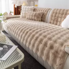 Imitação de Pele De Coelho Sofá De Pelúcia Slipcover, Antiderrapante, Toalha Macia, Almofada Do Sofá, Sala De Estar, Decoração Moderna De Casa - comprar online