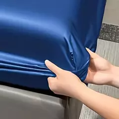 Lençol de cetim para o quarto, cama moderna, simples, cor sólida, excluindo fronhas, 1 - comprar online