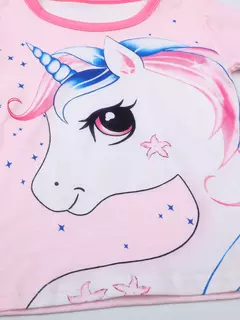 Unicórnio cartoon pijama para meninas, manga longa, duas peças set
