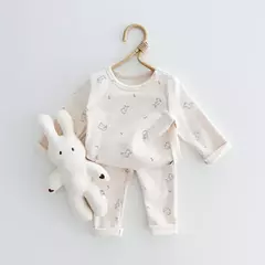Conjunto de pijama de algodão puro para crianças, terno de pijama infantil, loungewear para meninos e meninas, 1-6 anos - loja online