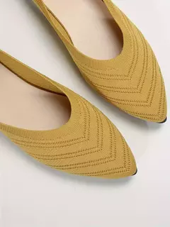 Sapatos baixos de dedo apontado para mulheres, Cor sólida, Sapatos de malha, Mocassins casuais, Sapatilhas respiráveis - Wolf Magazine