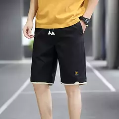2023 verão calções masculinos esportes de cinco pontos calças soltas casual praia calças cor sólida tendência exterior wear tamanho grande shorts 8xl - comprar online
