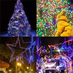 USB LED String Lights para Decoração de Natal Luzes de fadas impermeáveis Fio de cobre, Guirlanda de luz, Festa de casamento, 10 m, 20 m, 30m