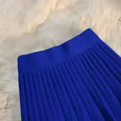 Míni saia plissada de malha feminina, cintura alta elástica, saia guarda-chuva linha A, casual sexy, curta, outono, inverno - loja online