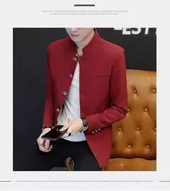 Jaqueta de negócios estilo chinês masculina, terno fino, casual, high-end, simples, elegante moda, festa, compras, cavalheiro, alta qualidade, 2022 - Wolf Magazine