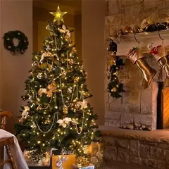 Lâmpada LED para árvore de natal, enfeites de estrelas, decorações para casa, árvores de natal, ano novo 2024 - loja online