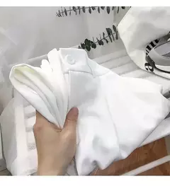 Calça feminina elástica de cintura alta, calça feminina do escritório, casual solta streetwear, reta, preta, nove pontos, moda, outono, primavera - loja online