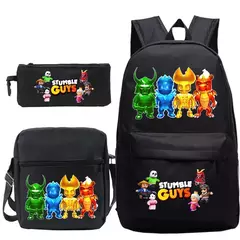 Mochila Stumble Guys para crianças, mochila portátil, mochilas escolares dos desenhos animados, mochila para meninos e meninas, mochilas casuais para crianças, 3pcs - comprar online