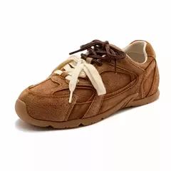 Aiyuqi tênis feminino novo couro genuíno retro alemão sapatos de treinamento feminino inverno veludo pele plana sapatos casuais na internet