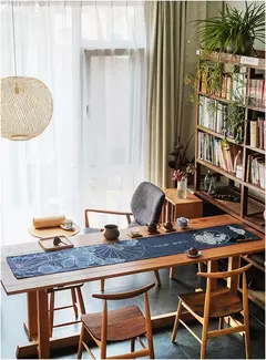 Imagem do Simples chinês Lotus Table Runner, japonês Wave Table Flag, Koi Fish Toalha de Mesa, Acessórios para Cerimônia do Chá, Estilo Nacional