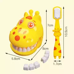 Montessori brinquedos educativos para crianças, girafa bonito, dentista Role-Playing Games, escova de dentes, fingir jogar, presentes para crianças - loja online