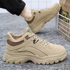 Sapatos de sola grossa masculina, botas de deserto, táticas calorosas, strappy nu, moda ao ar livre, novo, inverno, 2023 - loja online