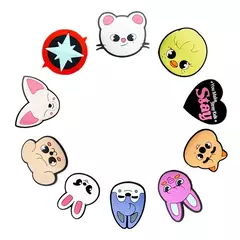 10 pçs novo estilo skzoo bonito dos desenhos animados acessórios pvc anime fantasia aventura decoração para croc crianças presentes - loja online