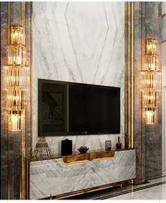 Imagem do Benda luxo lobby do hotel grande lâmpada de parede cristal para clube hall villa sala estar escritório banquete luminárias interiores