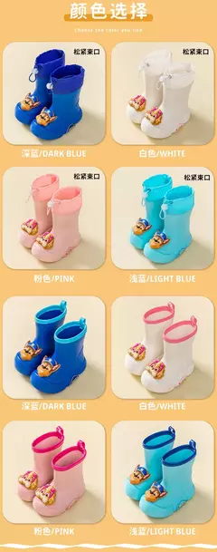 Sapatos de chuva impermeáveis Paw Patrol para meninos e meninas, Sapatos de borracha de tubo médio antiderrapante, Bunched Rain Boots - loja online