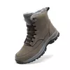 Botas de inverno super quente com pele para homens, botas de neve ao ar livre, sapatos impermeáveis, antiderrapante, top alto