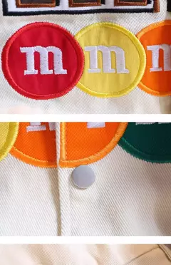 Sobretudos bordados para mulheres, uniforme de beisebol, jaqueta solta, casacos vintage, estampa de motocicleta, moda, outono e inverno na internet