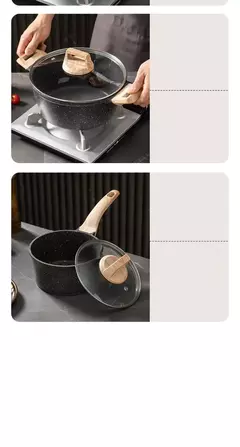 Imagem do Granito antiaderente Cozinhar Conjuntos com Frigideiras, Pan Stock Pot, Molho Pan, Panelas De Cozinha, Antiaderente, 8Pcs