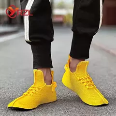 YRZL-Sapatilhas altas confortáveis para homens, tênis de corrida casual, sapatos de caminhada ao ar livre, meias de casal - loja online