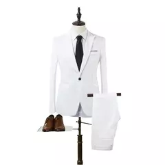 Imagem do Blazer e calça formal masculino, terno, jaqueta, casaco, calças, smalking, casamento, fino, vestido de negócios, roupas, 2 peças por conjunto