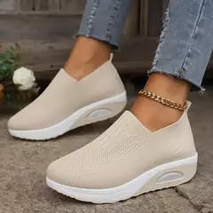 Mulas de plataforma ortopédicas antiderrapantes para mulheres, sapatos de caminhada para senhoras, cunha respirável, tênis femininos com almofada de ar, 2024 - comprar online