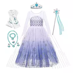 Crianças elsa traje menina aniversário malha vestido de princesa crianças cosplay neve rainha desempenho fantasia noite roupas de halloween na internet