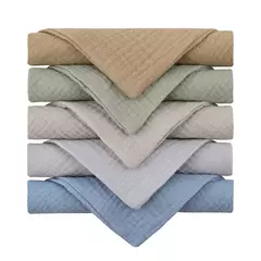 Baby's Soft Absorbent Gaze Algodão Toalhas, Face Wipe, Lenço, Banhando Toalhinha de alimentação, 5Pcs na internet