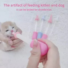 Imagem do Kit de garrafa de alimentação para animais de estimação com estojo de armazenamento garrafas de enfermagem para gatinhos alimentador de leite para animais pequenos recém-nascidos, cães e gatos